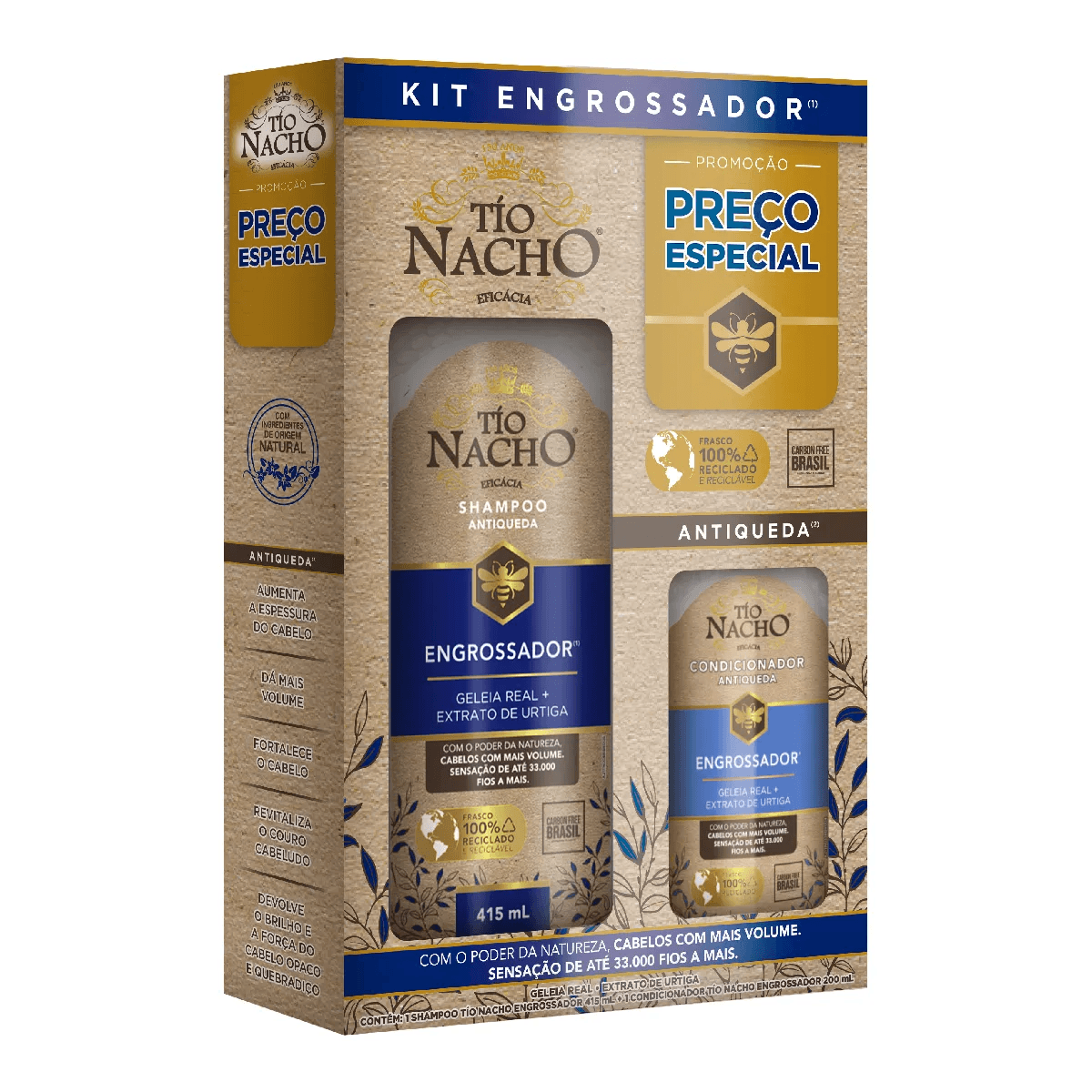 Kit Tio Nacho Engrossador Com 1 Shampoo De 415Ml + 1 Condicionador De 200Ml - Preview 1